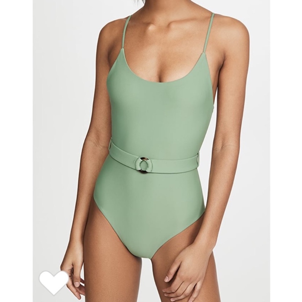 Mikoh Mila One Piece Belted Sage Green Swimsuit